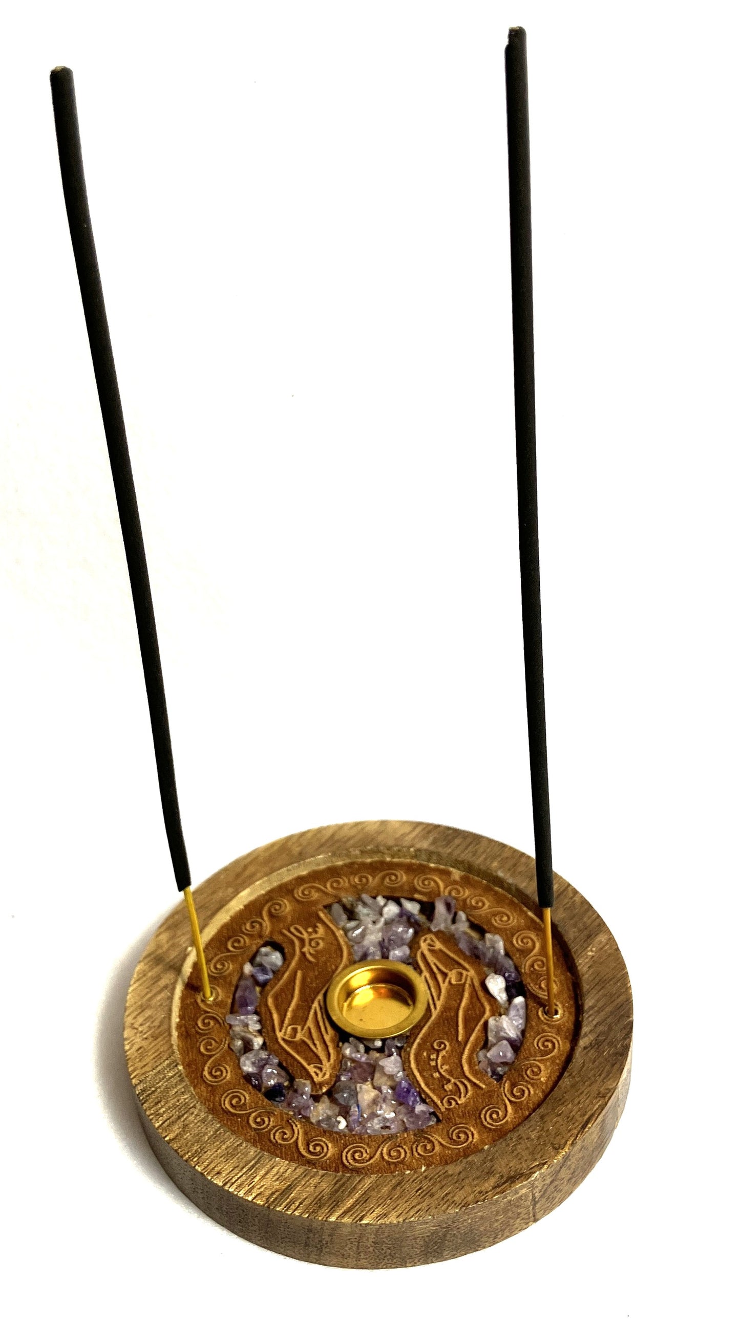 Mango Wood and Amethyst Cone and stick Burner
