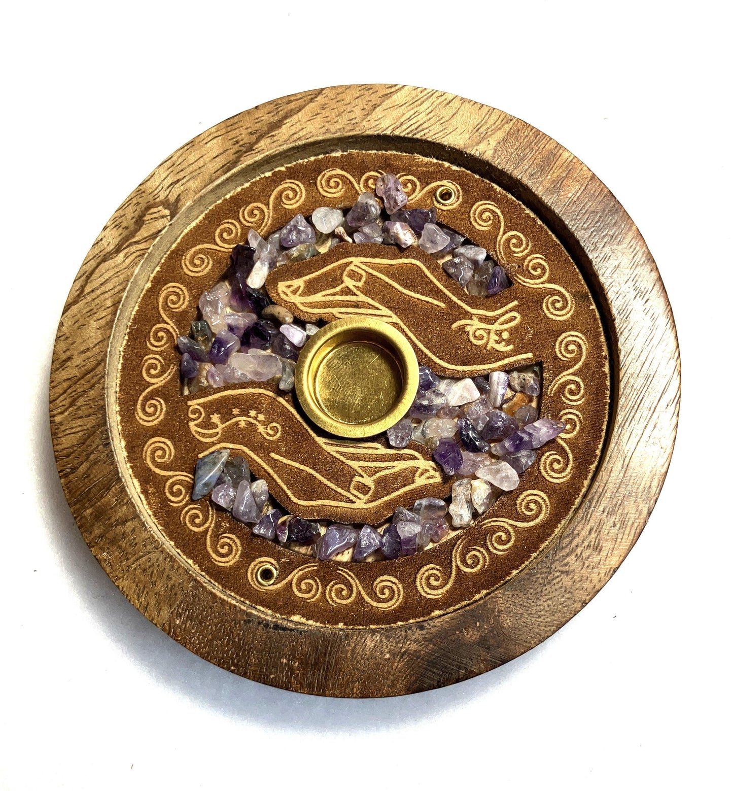 Mango Wood and Amethyst Cone and stick Burner