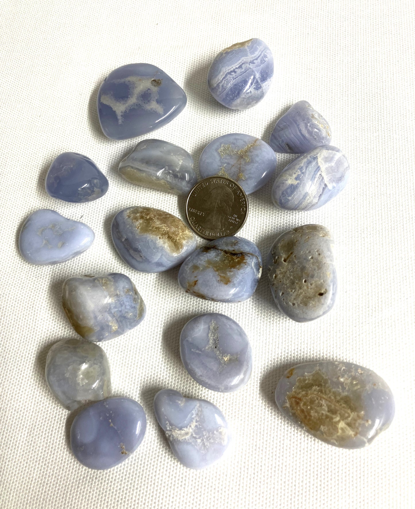 Blue Lace Agate Tumbled Stone (#102)