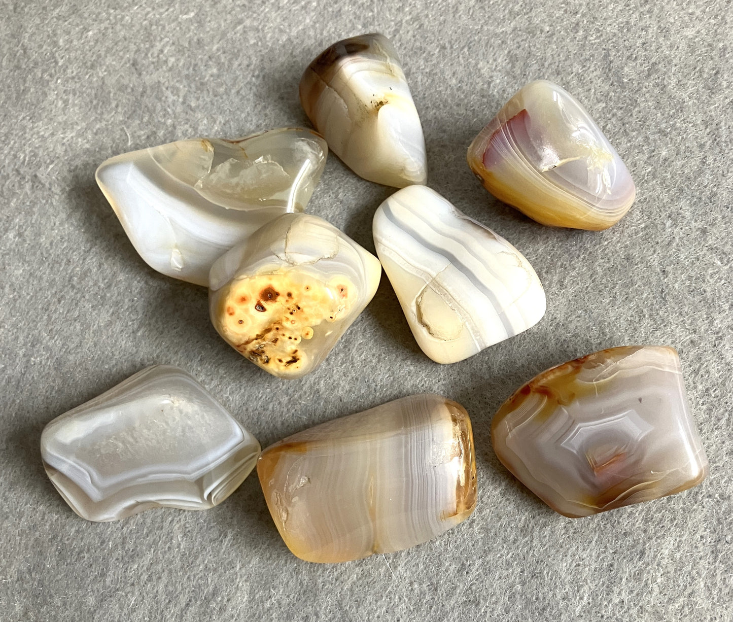 Grey Banded Agate Tumbled Stone (#106)