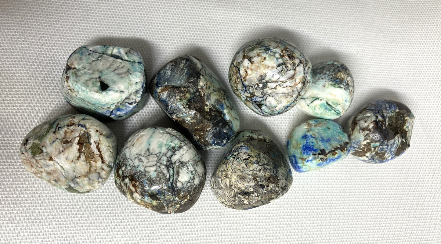 Azurite and Malachite Tumbled Stones (#162)