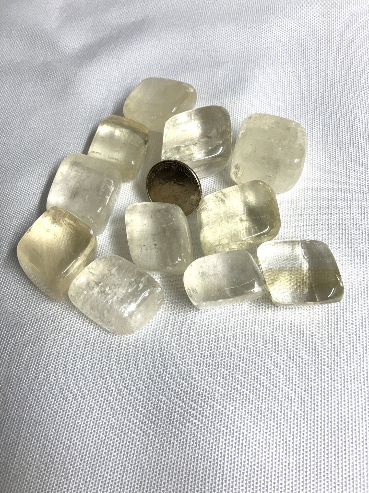Yellow Calcite Tumbled Stone, (#25)