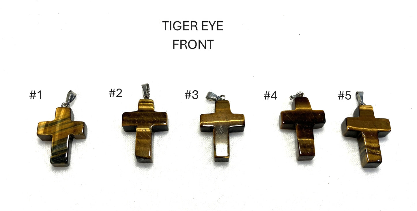 Tiger Eye Gemstone Cross