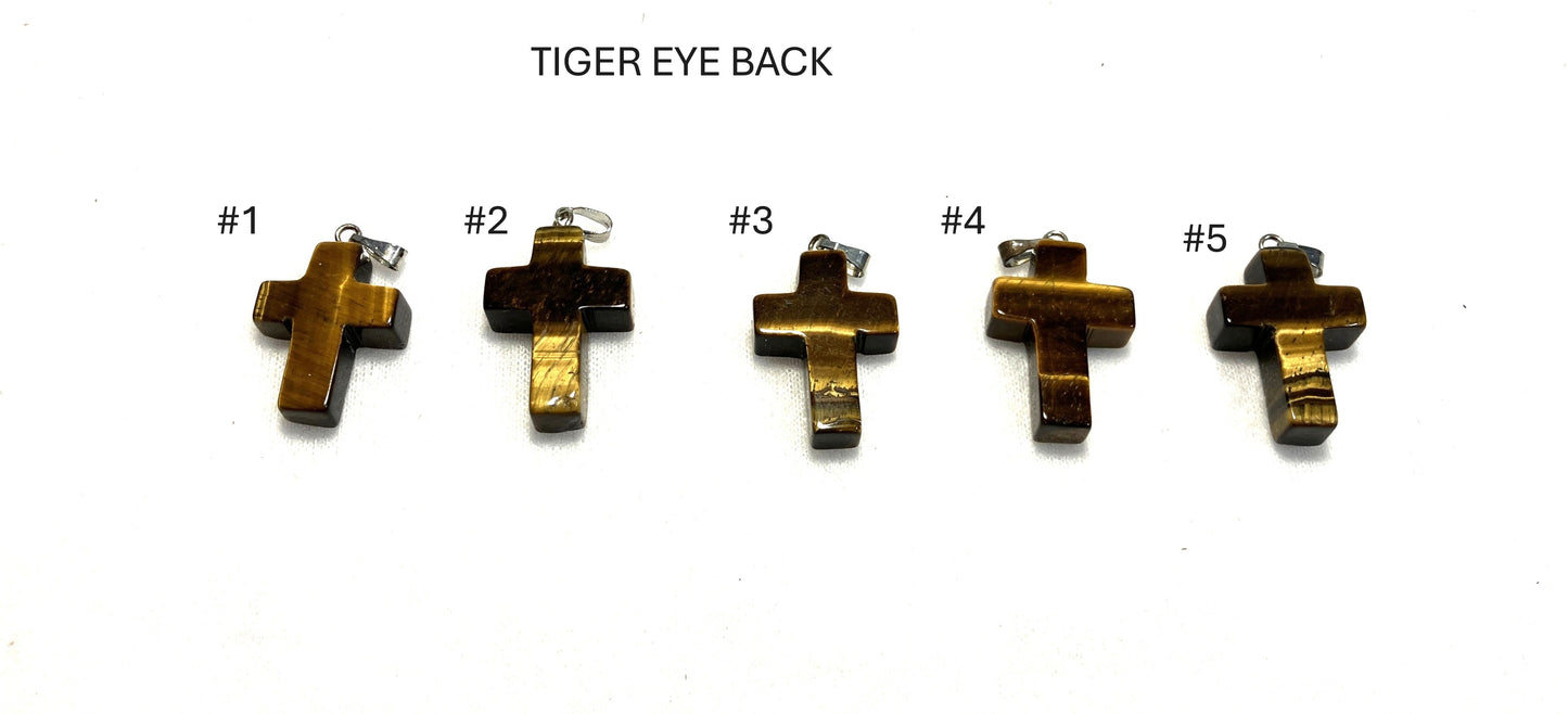 Tiger Eye Gemstone Cross