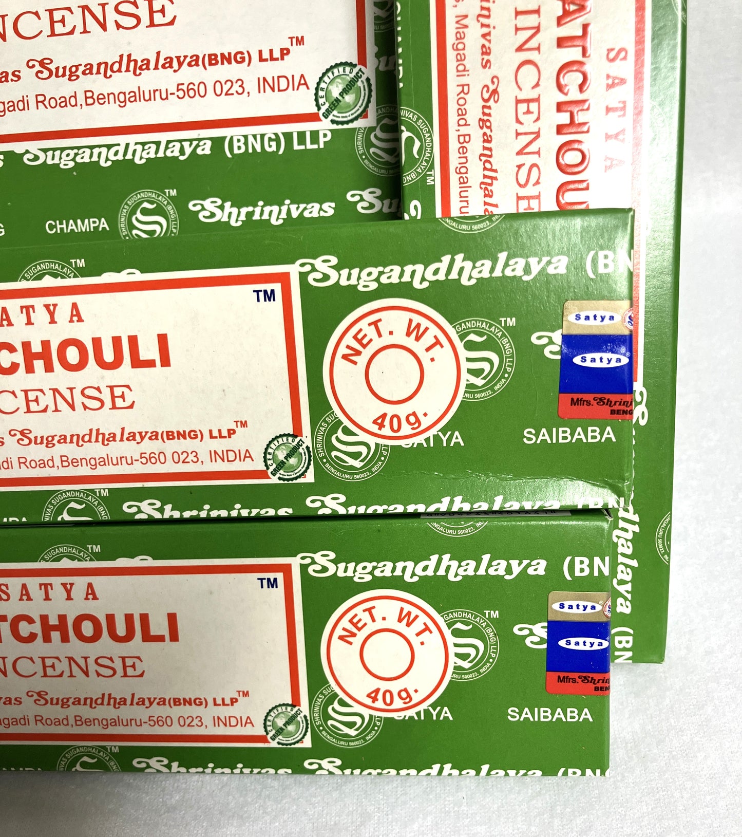 SATYA Patchouli 40 gram box of stick incense
