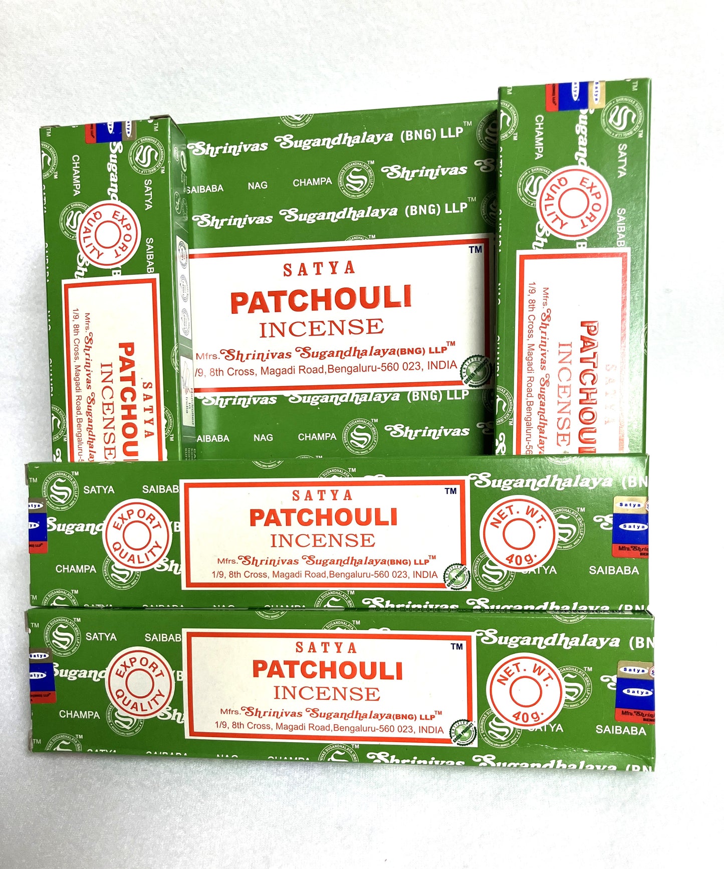 SATYA Patchouli 40 gram box of stick incense