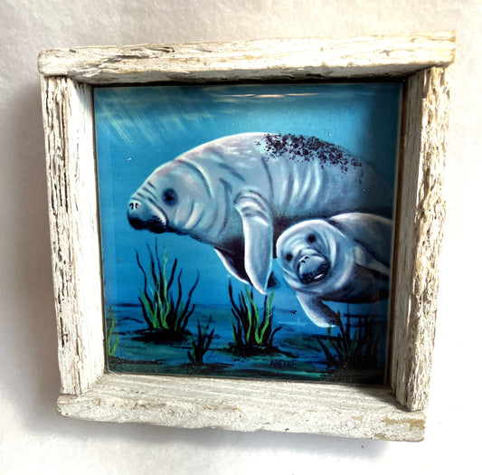 Lobster Trap Art "Momma Manatee"