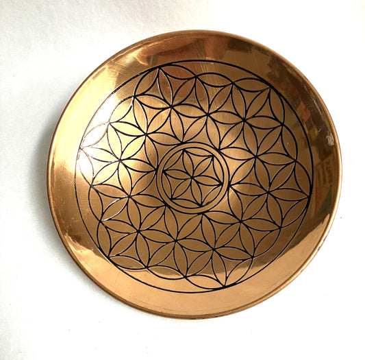 Copper Bowl with Flower of Life Design