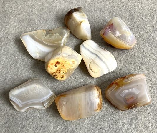 Grey Banded Agate Tumbled Stone (#106)