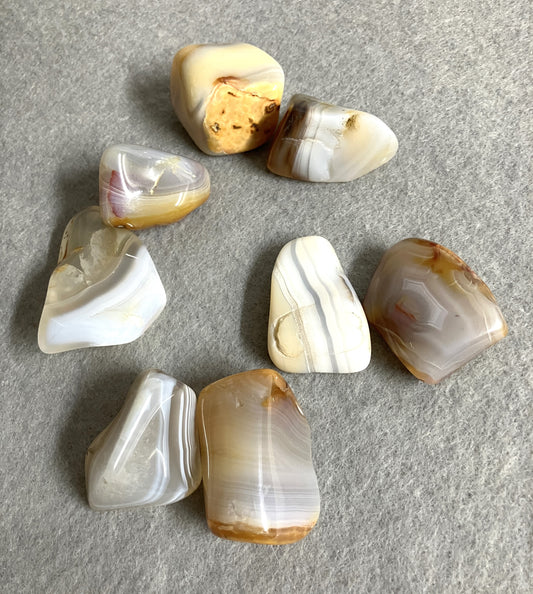 Grey Banded Agate Tumbled Stone (#106)