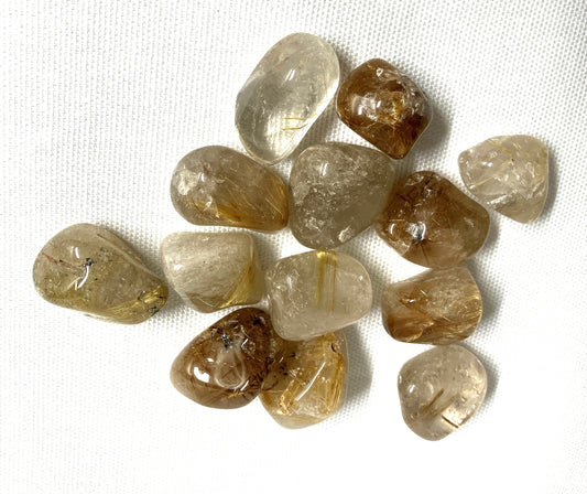 Rutilated Quartz Tumbled Stones AKA Illuminator Stone  (#112)