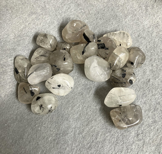 Tourmalinated Quartz Tumbled Stones  (138)