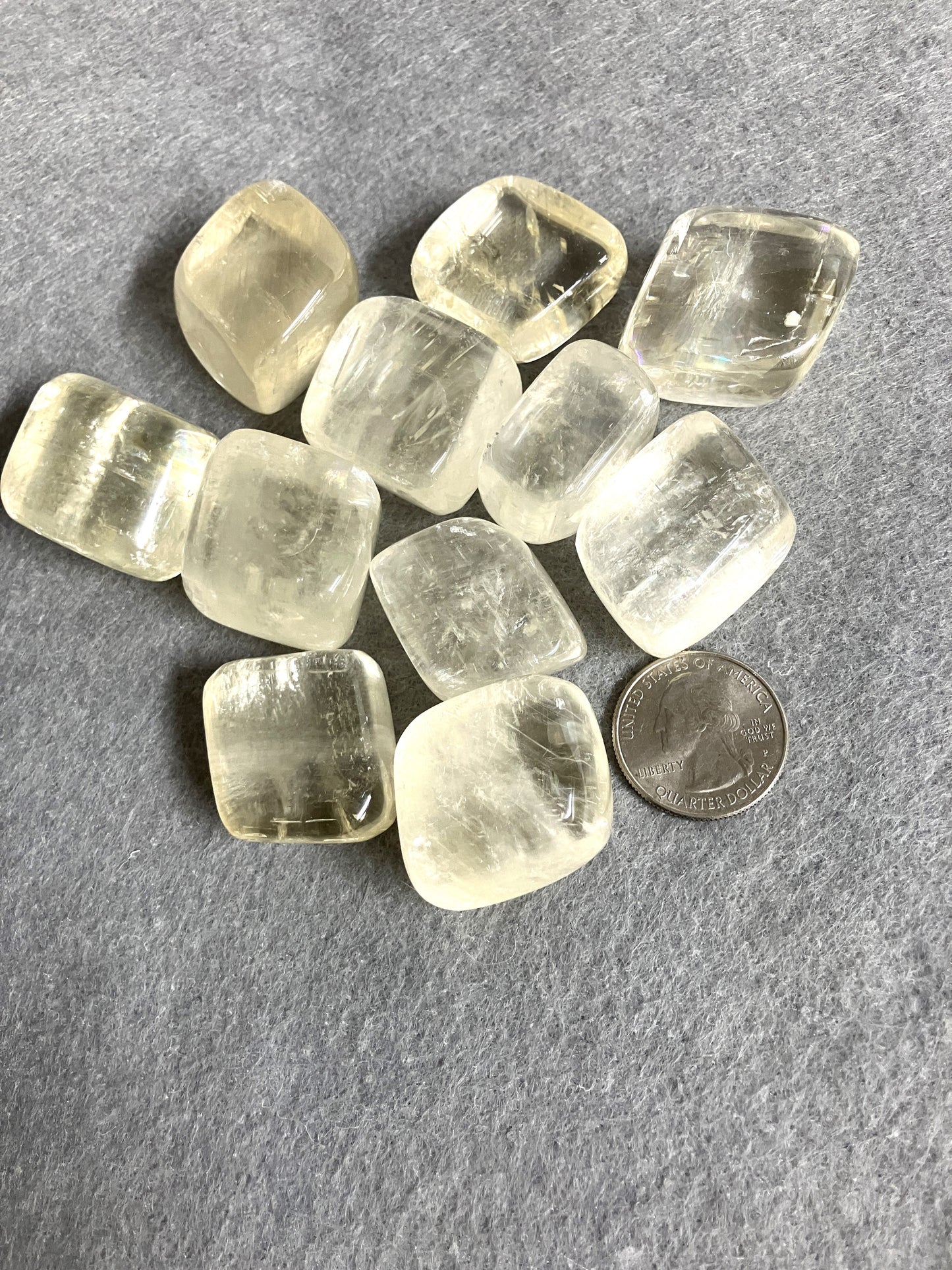 Yellow Calcite Tumbled Stone, (#25)