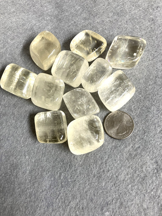Yellow Calcite Tumbled Stone, (#25)