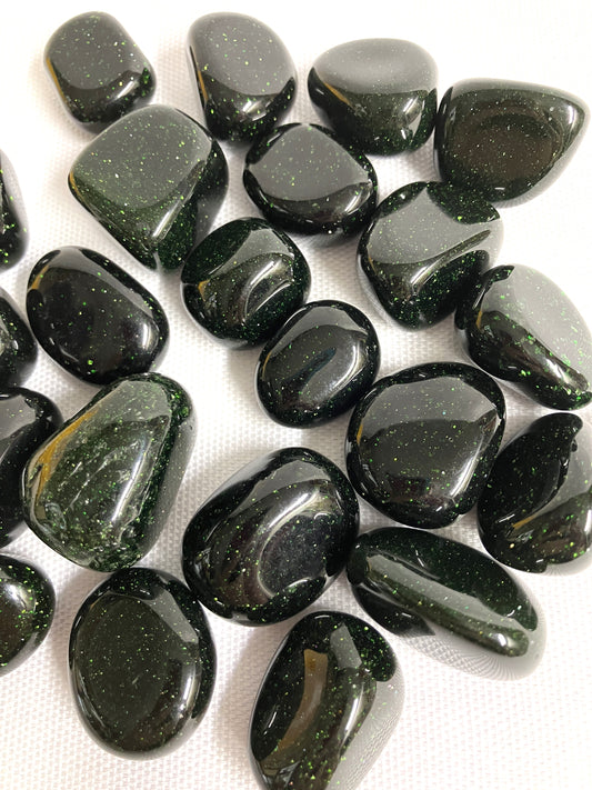 Green Goldstone  Tumbled Stone (#5)
