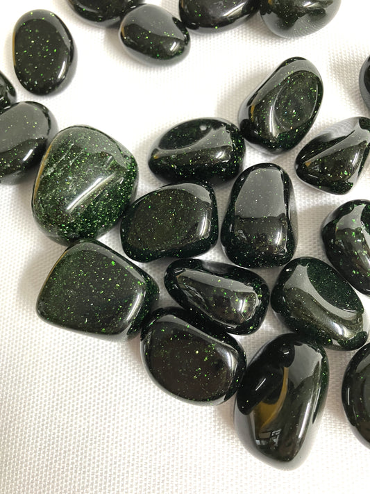 Green Goldstone  Tumbled Stone (#5)