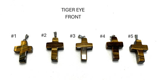 Tiger Eye Gemstone Cross