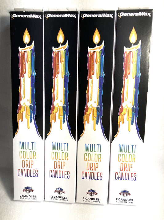 Multi Color Drip Taper Candles