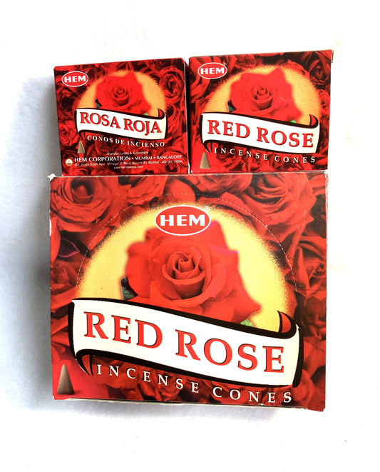 HEM Red Rose Cone Incense