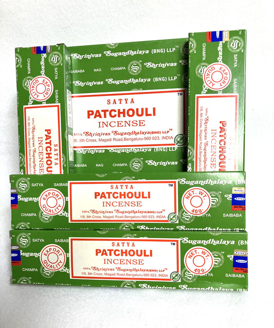 SATYA Patchouli 40 gram box of stick incense