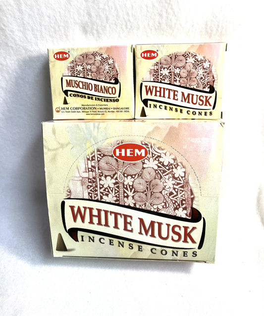 HEM White Musk Cone Incense